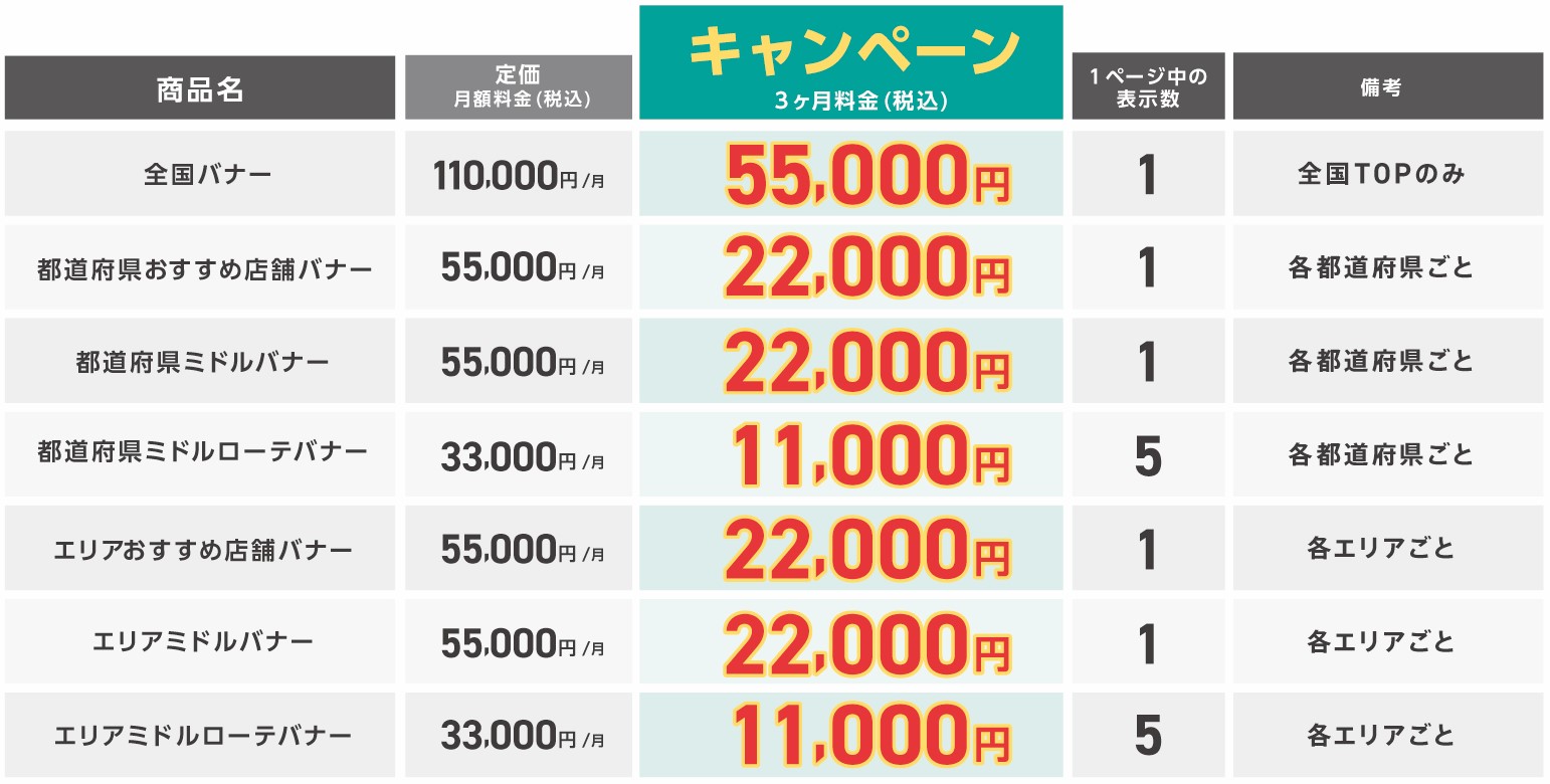 ただいまオトクなキャンペーン実施中！