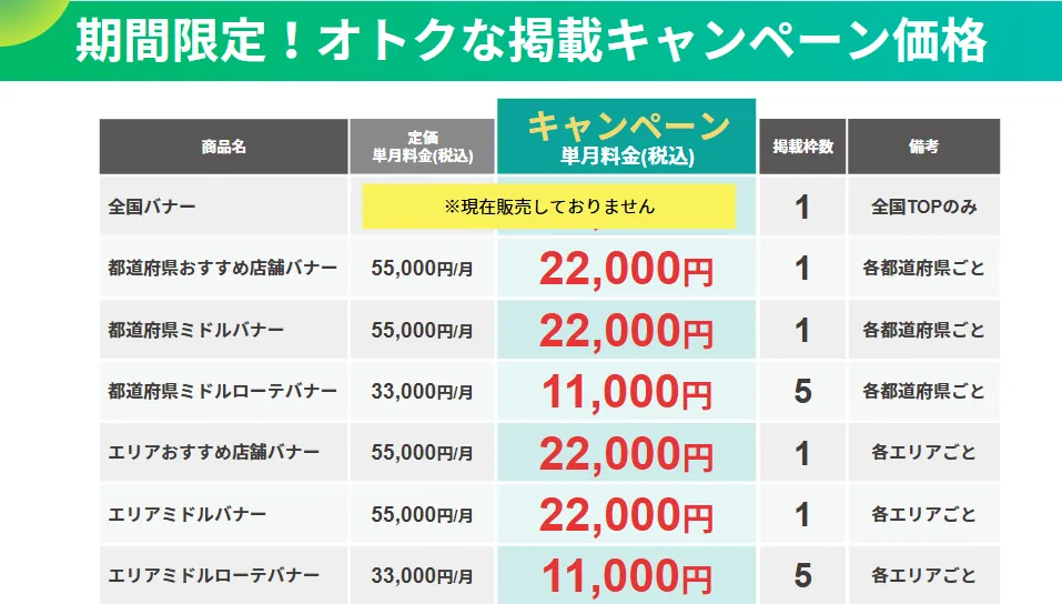 ただいまオトクなキャンペーン実施中！